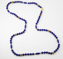 Load image into Gallery viewer, Vintage Long Blue Glass Bead Necklace  - JD11111