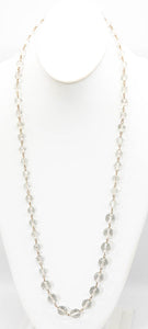 Vintage Clear Bezeled Crystal Bead Necklace - JD11087