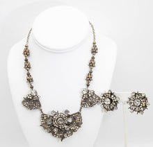 Load image into Gallery viewer, Vintage Signed Miriam Haskell Necklace and Earrings Rose Montee Set  - JD11057