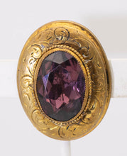 Load image into Gallery viewer, Vintage Victorian Amethyst Glass Pin - JD11136