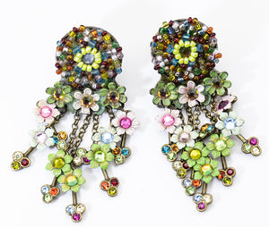 Signed Large Multicolored Negrin Rare Earrings  - JD11294