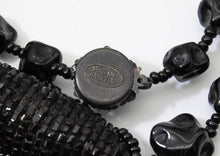 Load image into Gallery viewer, Vintage Signed Miriam Haskell Black Glass and Jet Necklace - JD11114