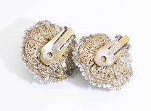 Load image into Gallery viewer, Vintage Miriam Haskell Rose Montee and White Glass Earrings - JD11135