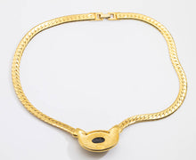 Load image into Gallery viewer, Vintage Napier Faux Gold and Black Stone Necklace - JD11132