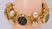 Load image into Gallery viewer, Pearl and Black Etched Bracelet  - JD11263