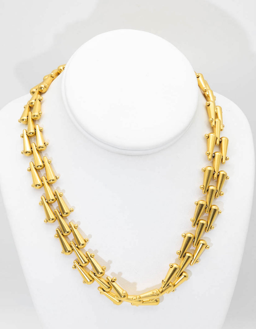 Vintage Robert Lee Morris Gold Tone Linked Necklace   - JD11112