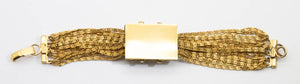 Vintage Signed Sandor Faux Gold and Rhinestone Bracelet  - JD11071