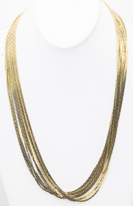 Vintage Faux Gold 10 Strand Necklace  - JD11290