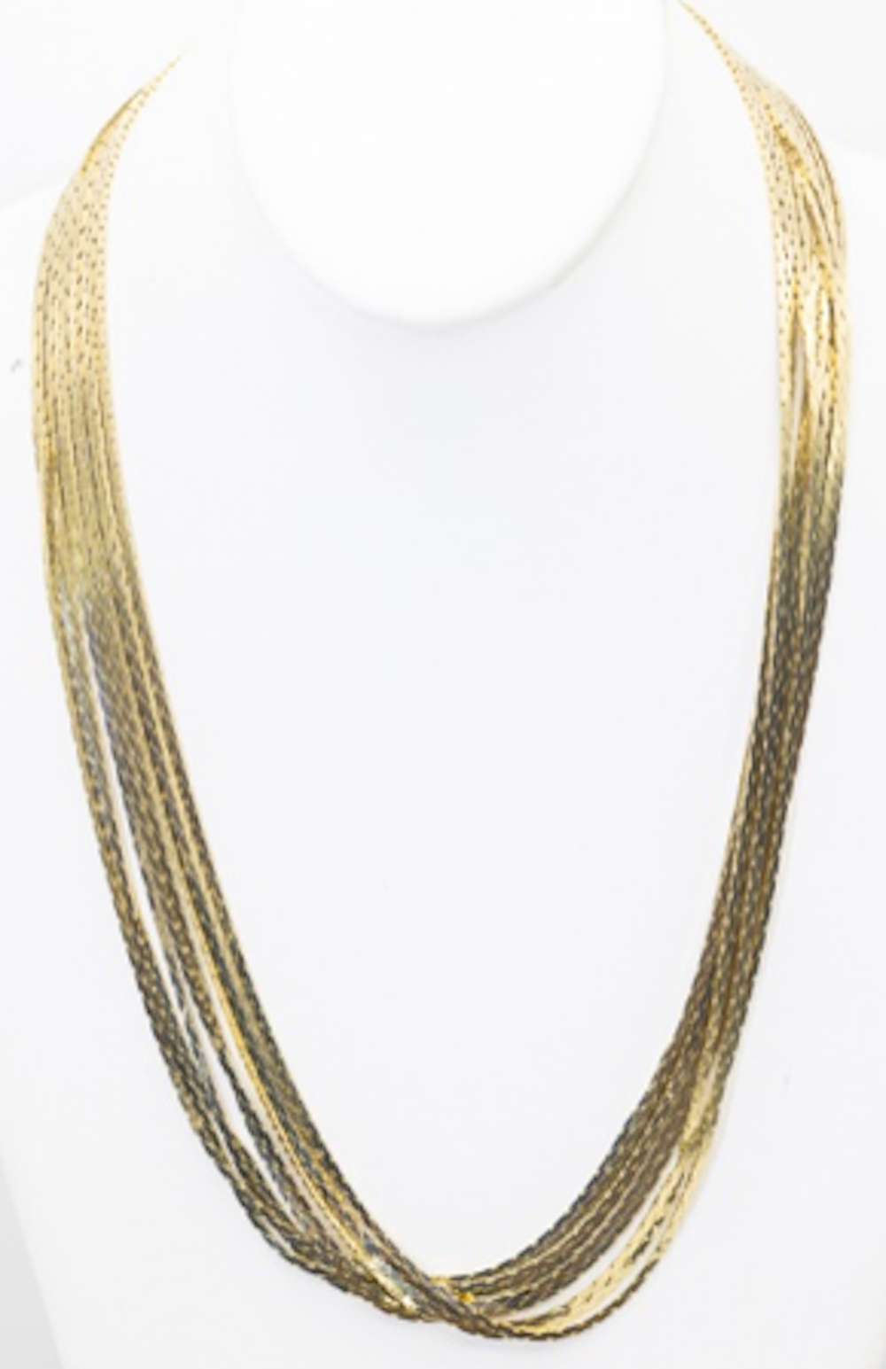 Vintage Faux Gold 10 Strand Necklace  - JD11290