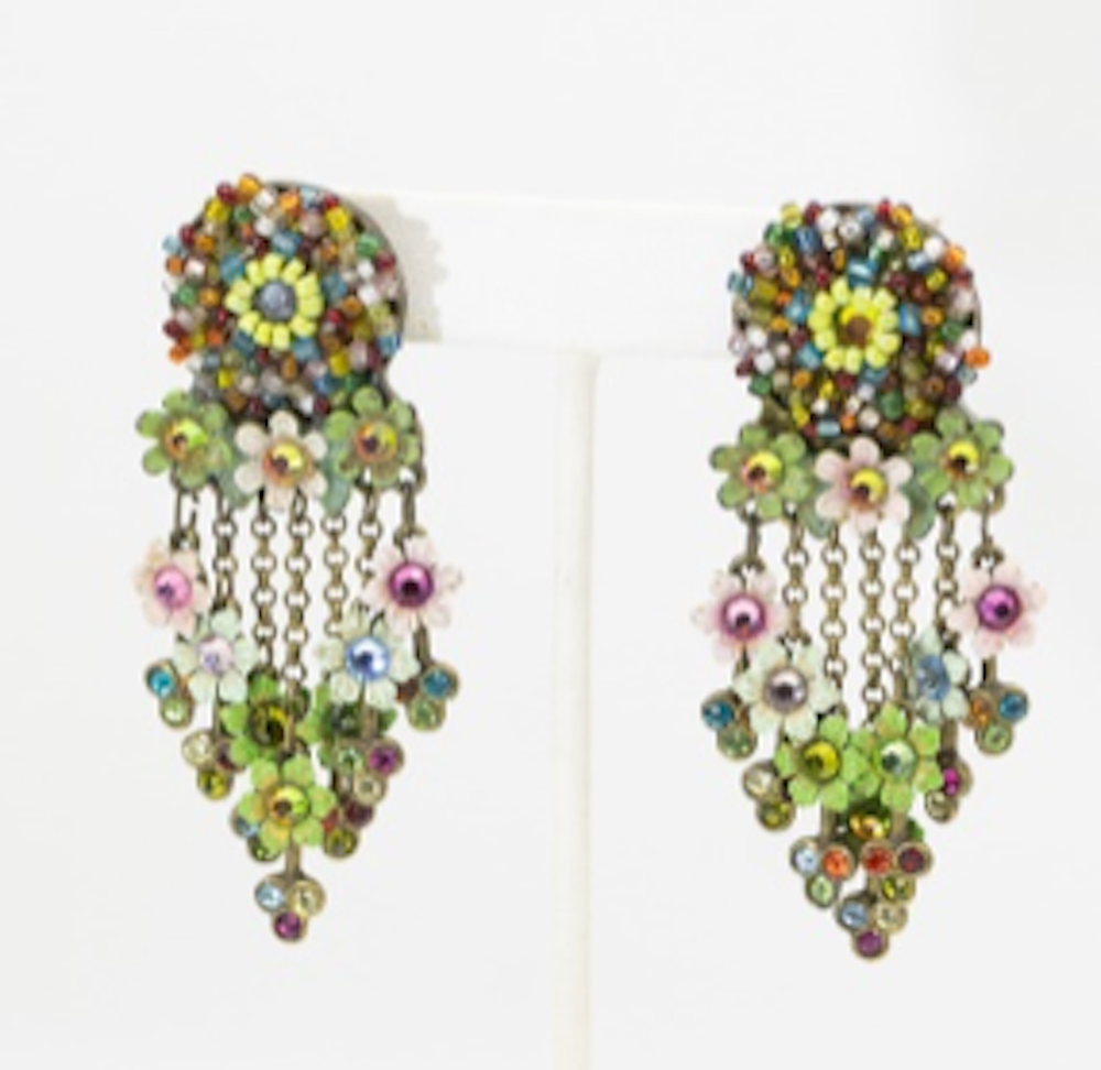 Signed Large Multicolored Negrin Rare Earrings  - JD11294