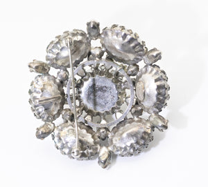 Schreiner Moonstone & White Domed Flower Pin  - JD11163 SOLD OUT