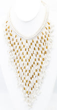 Load image into Gallery viewer, Small Handmade White &amp; Crystal Bib Necklace  - JD11162