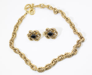 Vintage St. Johns Faux Gold Chain and Earring Set- JD11315 - SOLD OUT