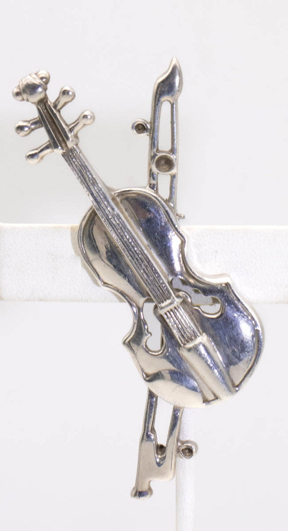 Vintage Sterling Violin Pin - JD11124