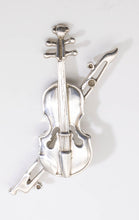 Load image into Gallery viewer, Vintage Sterling Violin Pin - JD11124