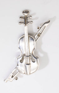 Vintage Sterling Violin Pin - JD11124