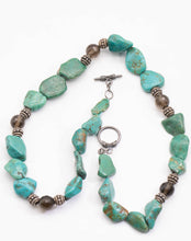 Load image into Gallery viewer, Vintage Turquoise and Sterling Silver Necklace  - JD11122