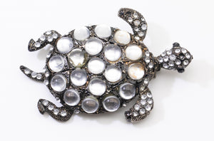 Vintage Deco Sparkling Faux Moonstone Turtle - JD11228 - SOLD OUT