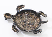 Load image into Gallery viewer, Vintage Deco Sparkling Faux Moonstone Turtle - JD11228