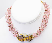 Load image into Gallery viewer, Vintage Unsigned Pink Glass Choker Style Necklace - JD11227