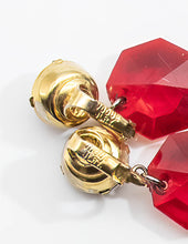 Load image into Gallery viewer, Vintage Signed Vogue Red Lucite 1950s Prism Earrings  - JD11043