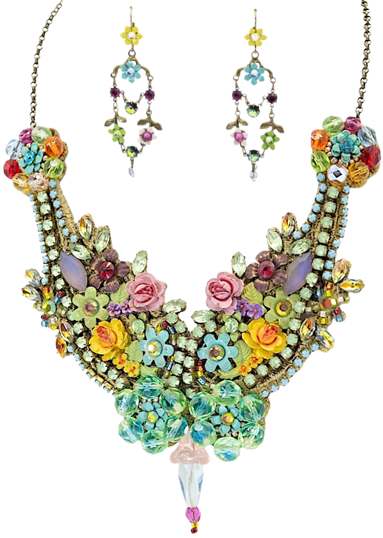 Vintage Michal Negrin handmade Necklace and Earring Set in Original Box - JD11318