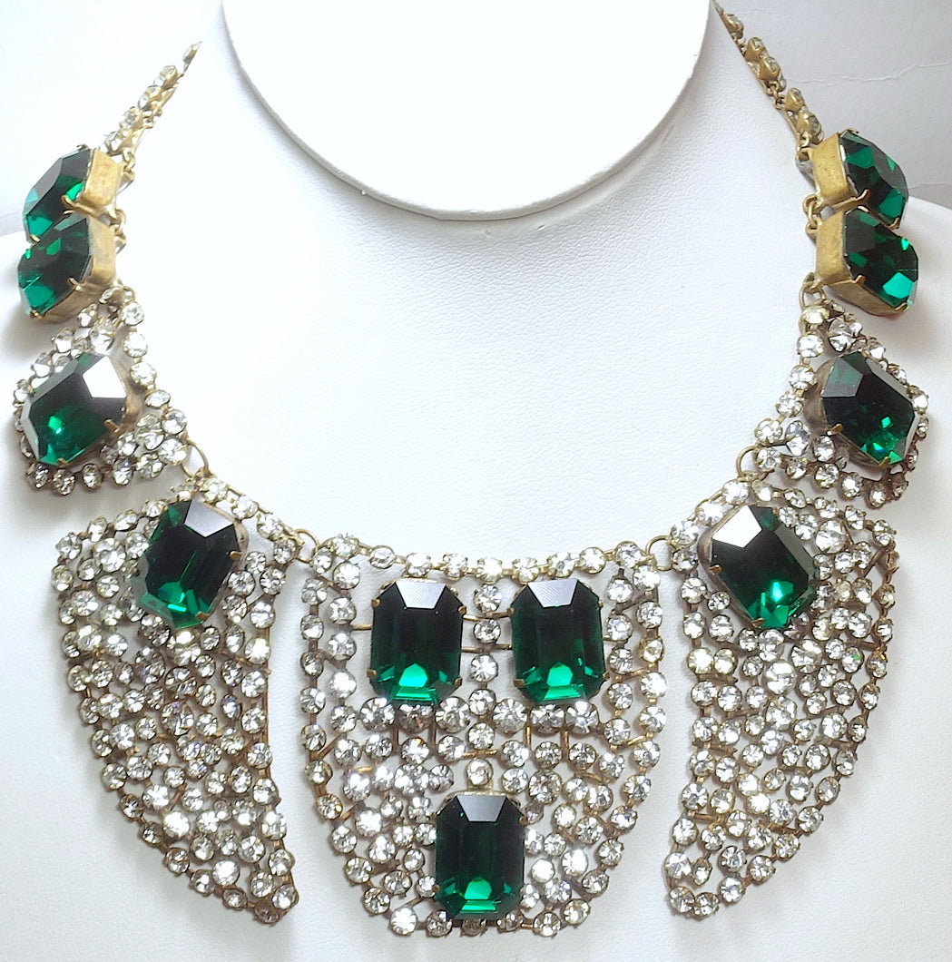 Rare 1920s/30s Vintage French Paste Bib Necklace