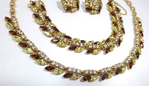 Vintage Signed Bogoff Couture Crystal Parure - Necklace, Bracelet and Earrings