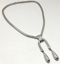 Load image into Gallery viewer, Vintage Retro Silver-Tone Snake Link Tassel Drop Necklace