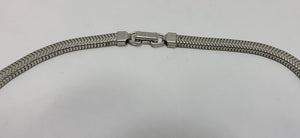 Vintage Retro Silver-Tone Snake Link Tassel Drop Necklace - UN-9743