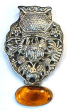 Load image into Gallery viewer, Vintage Signed Amy Kahn Russell Amber &amp; Sterling Silver Brooch/Pendant