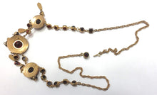Load image into Gallery viewer, Vintage Art Deco 30s Gold Wash/Sterling Silver Garnet Necklace