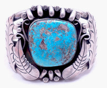 Load image into Gallery viewer, Large Navajo Signed “JP” Turquoise &amp; Sterling Silver Cuff