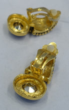 Load image into Gallery viewer, Vintage 1970s Amber Crystal Clip Earrings