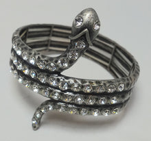 Load image into Gallery viewer, Dramatic Snake-Serpent &amp; Crystal Accent Bracelet