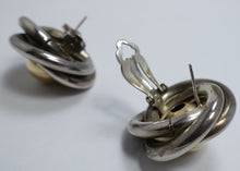 Load image into Gallery viewer, Vintage Sterling Silver &amp; Gold Wash Circular Earrings