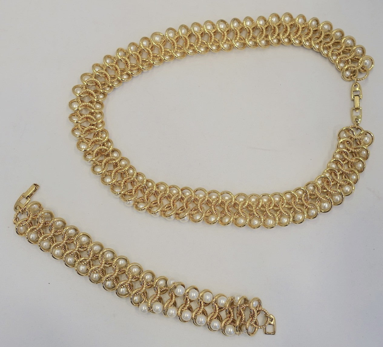 Vintage Napier Fleur Lace Filigree Pearl Necklace – Recess