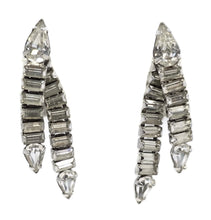 Load image into Gallery viewer, Vintage 1950s Clear Crystal Dangle Earrings