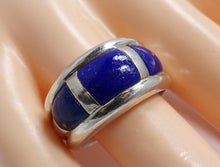 Load image into Gallery viewer, Vintage Lapis &amp; Sterling Silver Ring, Size 10