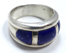 Load image into Gallery viewer, Vintage Lapis &amp; Sterling Silver Ring, Size 10