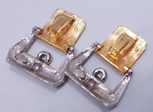 Load image into Gallery viewer, Signed Kenneth Lane Buckle Crystal Earrings