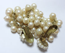 Load image into Gallery viewer, Vintage 1950s DeMario Faux Pearl Cluster Earrings