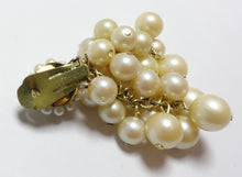 Load image into Gallery viewer, Vintage 1950s DeMario Faux Pearl Cluster Earrings