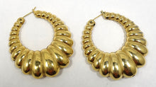 Load image into Gallery viewer, Vintage Signed Monet Pierced Hoop Earrings
