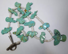 Load image into Gallery viewer, RARE 1930s Vintage Turquoise Large Fetish Necklace