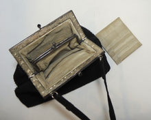 Load image into Gallery viewer, Deco Sterling Silver 1920s Fortuny Faille Fabric Pleated Bag