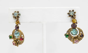 Vintage Signed Czech Drop Earrings  - JD10797