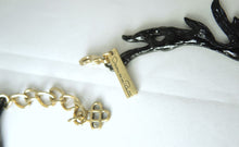 Load image into Gallery viewer, Signed Vintage Oscar De La Renta Black Enamel Branch Necklace