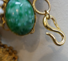Load image into Gallery viewer, Vintage 1960&#39;s K.J. L. Rare Faux Pearl &amp; Green Stone Belt