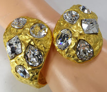Load image into Gallery viewer, Signed Glitzy Kenneth Jay Lane Rhinestone Clamper Bracelet